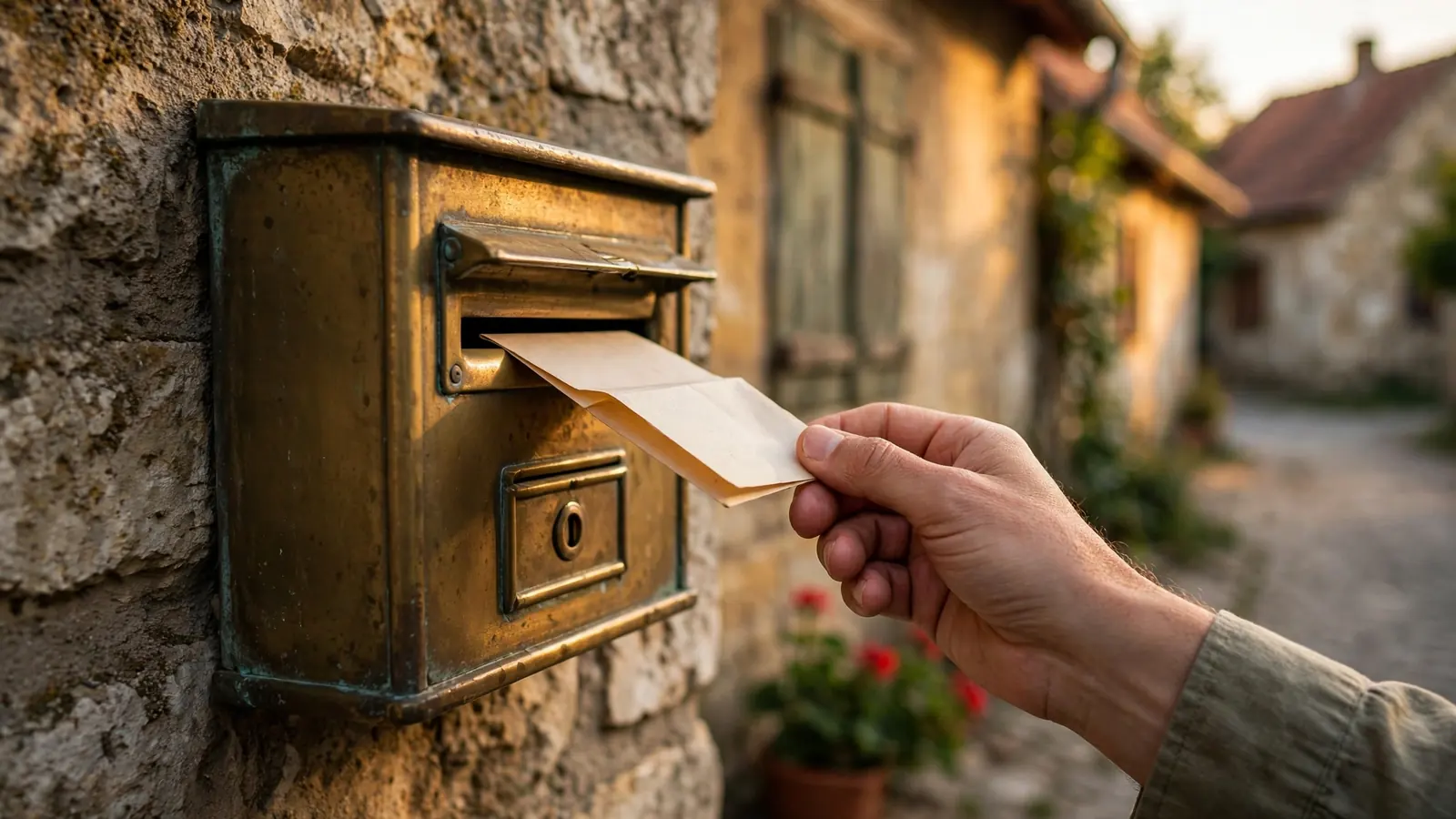 Régi postaláda, ahová levelet dob egy kéz egy magyar utcán